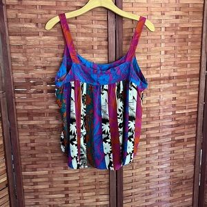 Rose + Olive Sleeveless Rayon Oversized Blouse Size Large